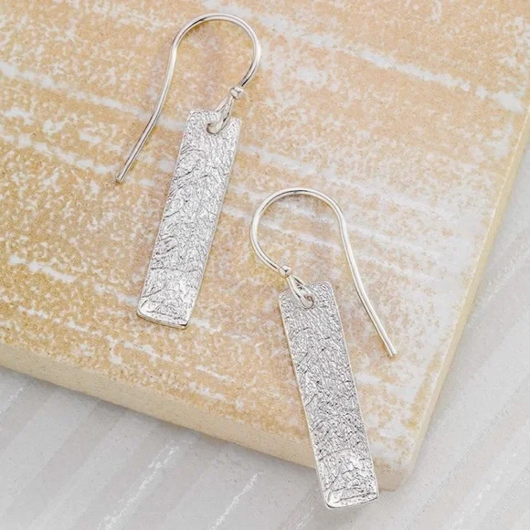 Silpada 'Albuquerque' Rectangular Sterling Silver Brushed Finish Earrings - Picture 3 of 7